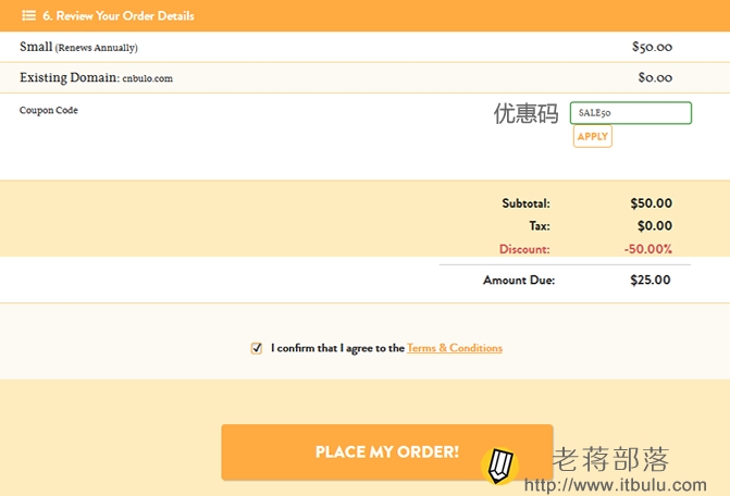 输入优惠码付款