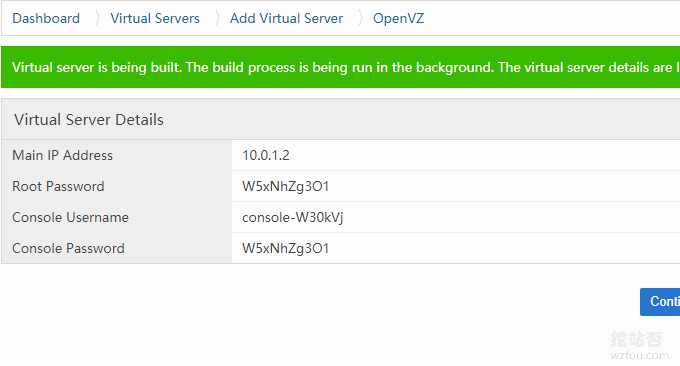 SolusVM NAT VPS开通成功