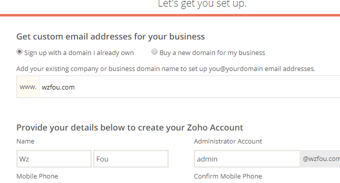 Zoho Mail付款购买