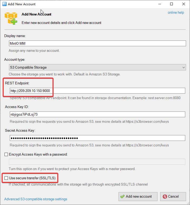 Minio S3 Browser设置