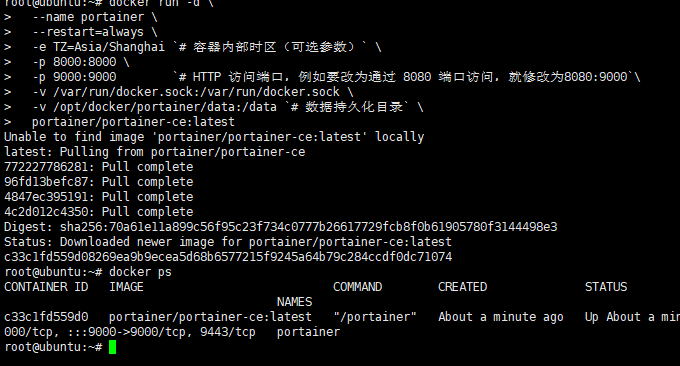 Portainer开始运行