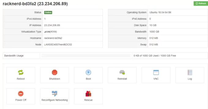 RackNerd 廉价VPS主机控制面板