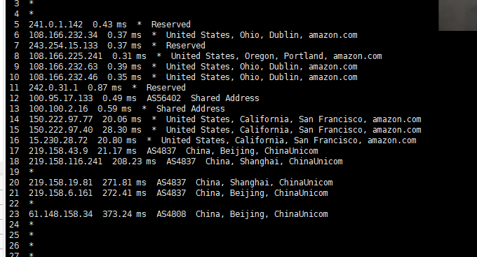 AWS lightsail联通回程
