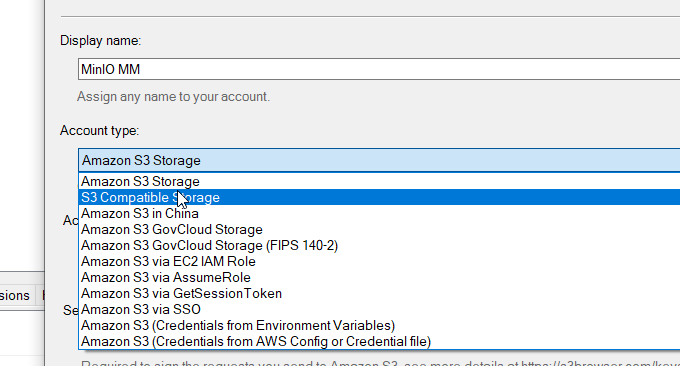 Minio S3 Browser连接