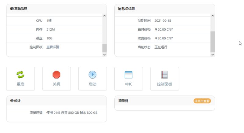 Cubecloud联通CU4837 VPS主机管理面板