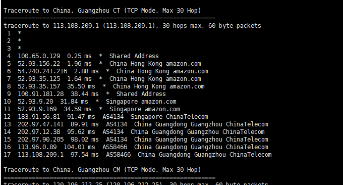 AWS 香港VPS主机电信回程