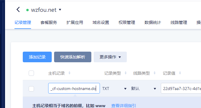 CloudFlare免费CNAME验证域名TXT