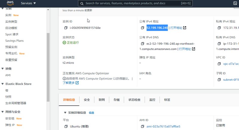 AWS VPS主机操作面板
