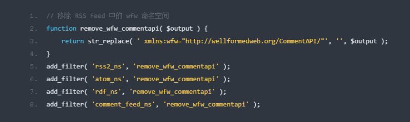 WordPress 正确移除 Feed 输出的 wellformedweb.org/CommentAPI 恶意网址 - Image