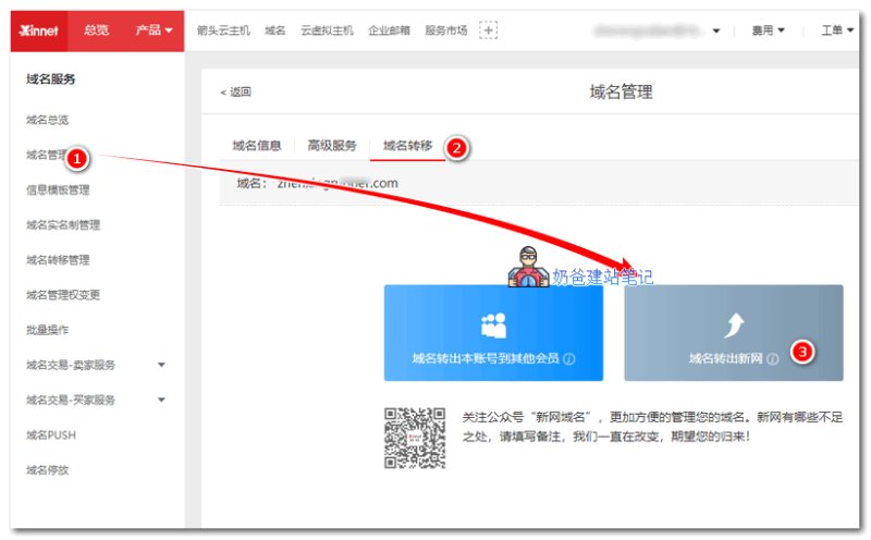 新网域名转出
