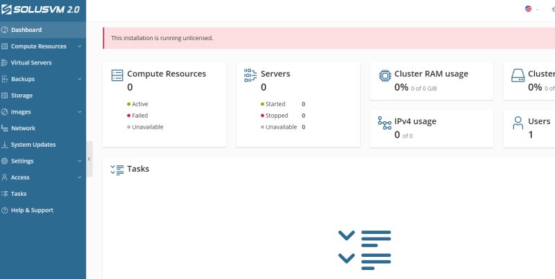 SolusVM 2登录界面