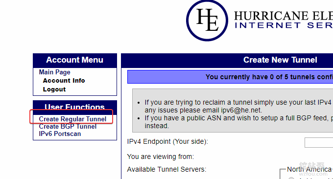 He.net DNS新建IPv6