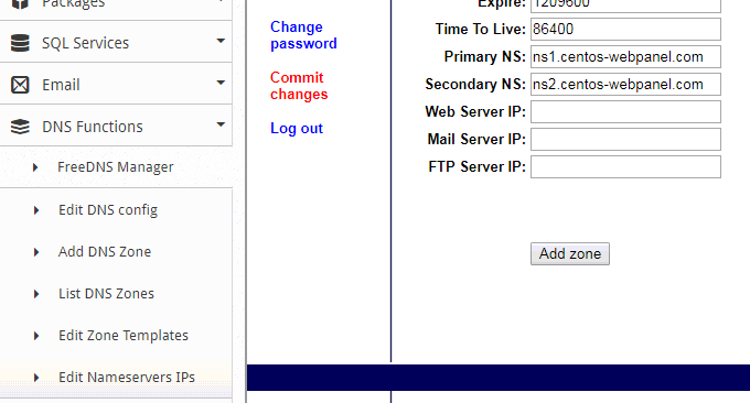 CentOS Web Panel免费DNS