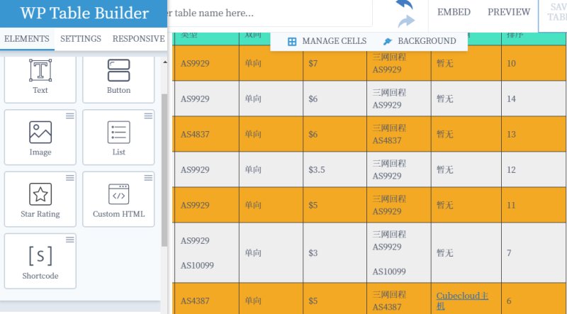 WP Table Builder