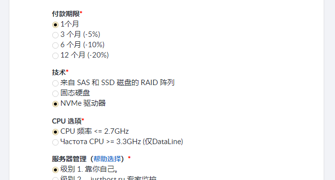 JustHost.ru VPS购买