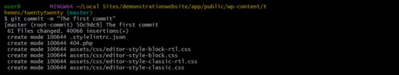 使用 git commit 命令将更改保存到存储库