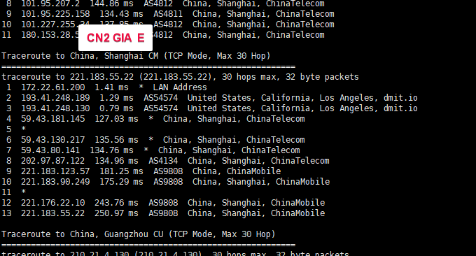 经典VPS主机CN2 GIA E移动回程
