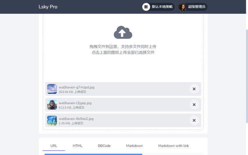 Lsky Pro兰空图床上传界面