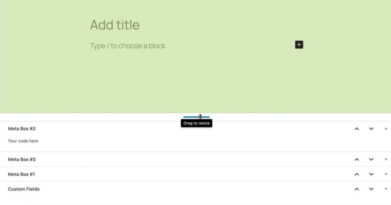 WordPress 6.7 中可调整大小的元框区域