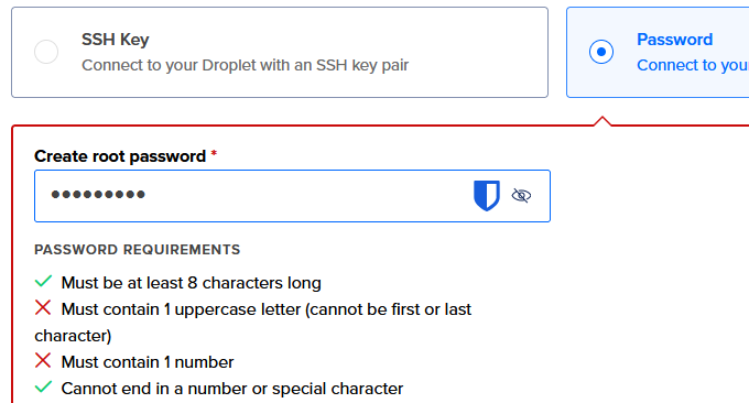 DigitalOcean VPS设置密码