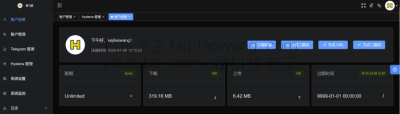 一个VPS安装 H-UI S-UI 3X-UI 面板同时Hysteria2自带流量循环控制管理