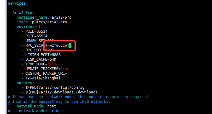 Aria2 Pro Docker修改密钥