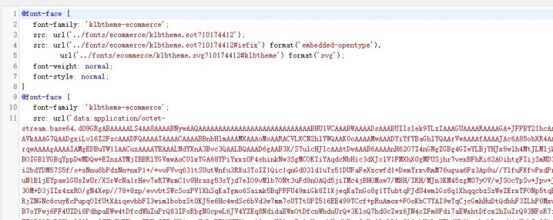  Base64 embedded font inside WordPress theme CSS