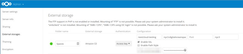 DigitalOcean Spaces Nextcloud挂载