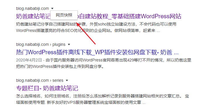 google网页快照