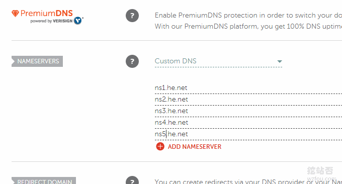 He.net DNS修改NS服务器