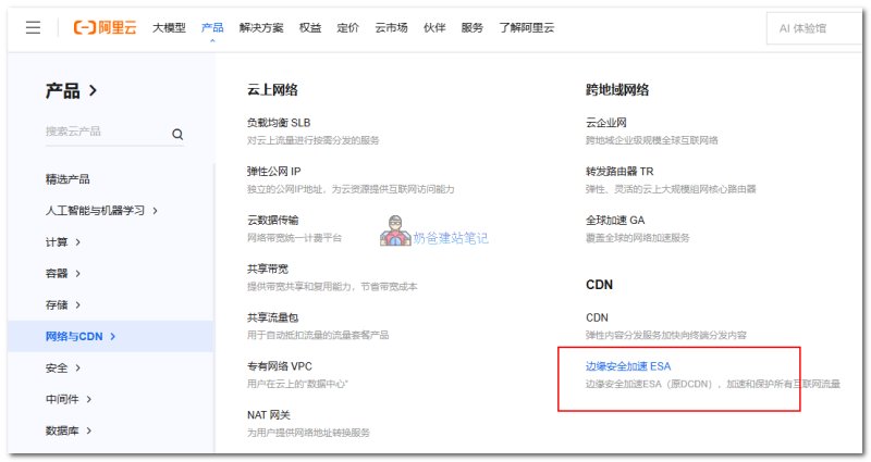 阿里云ESA入口