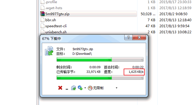 CN2线路VPS下载速度