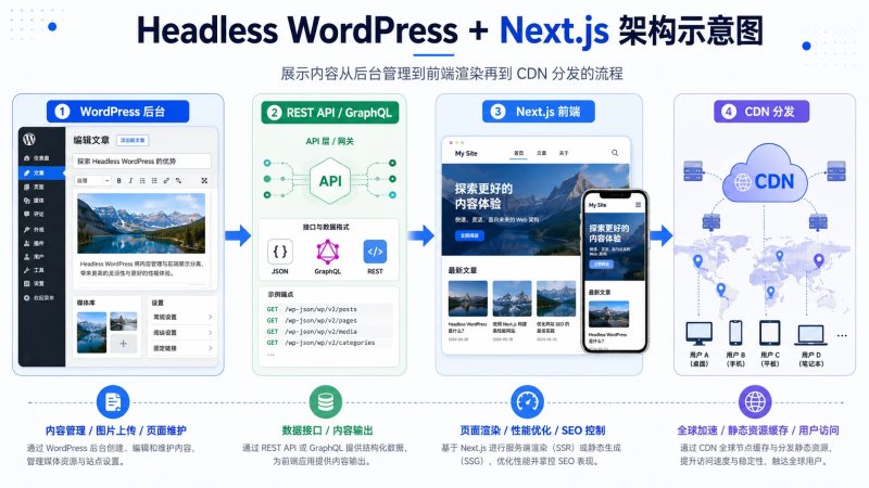 Headless wordpress next js architecture schematic