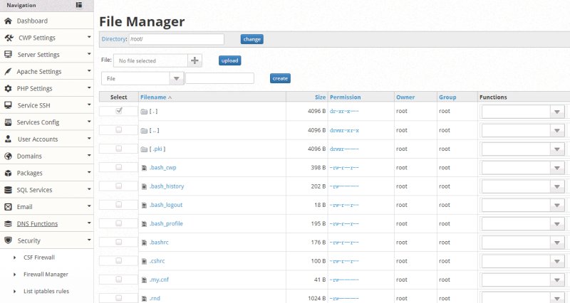 CentOS Web Panel在线文件管理器