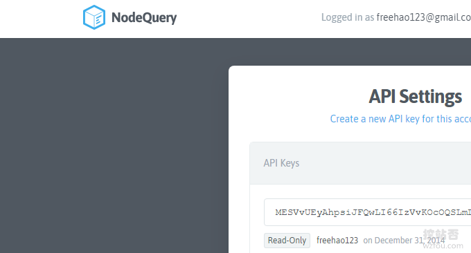 NodeQuery API账户设置