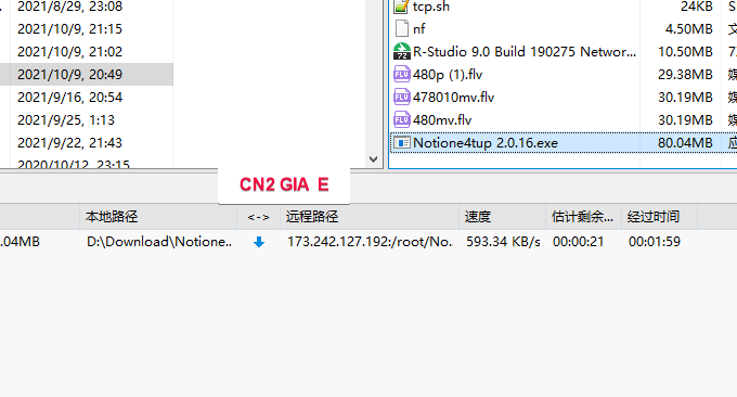 经典VPS主机CN2 GIA E下载速度