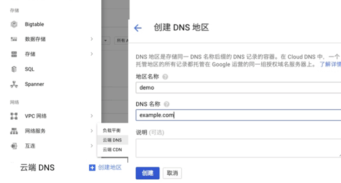 Google cloud DNS开始使用