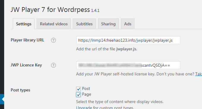 JW Player插件设置