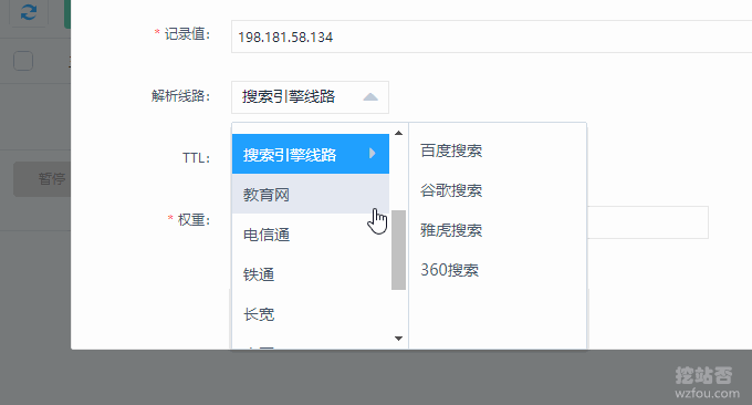 京东云DNS搜索引擎线路