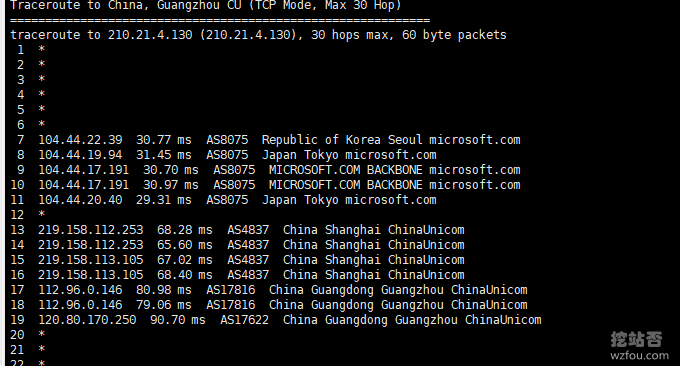 微软Azure VPS主机移动回程线路