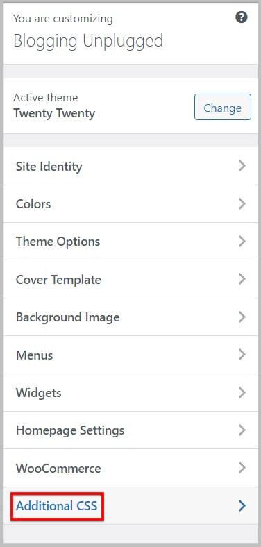 WordPress 经典主题中的附加 CSS