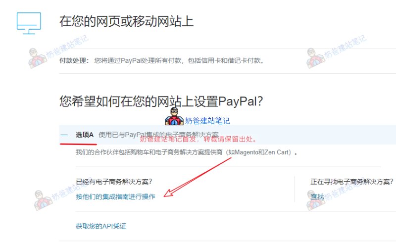 使用已集成的付款选项A