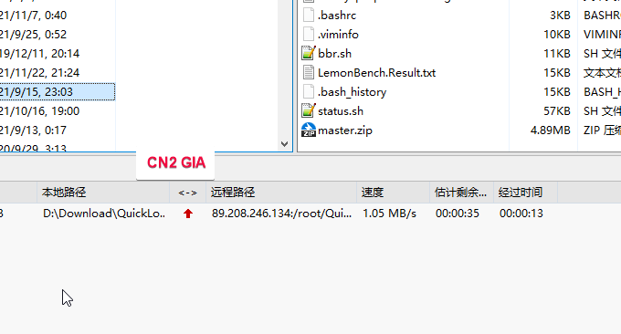 经典VPS主机CN2 GIA线路上传速度