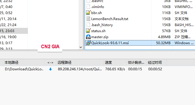经典VPS主机CN2 GIA线路下载速度