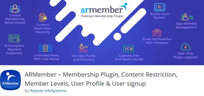 ARMember 是一个免费的 WordPress 会员插件,具有广泛的功能。