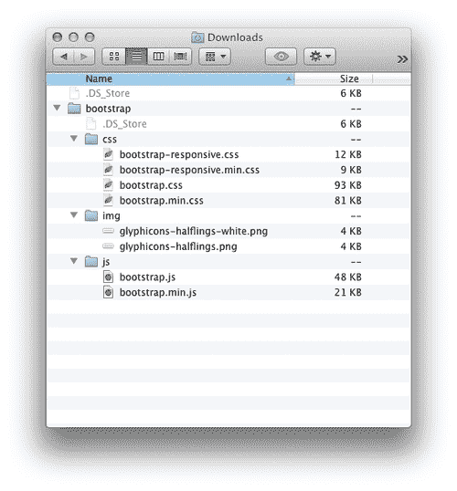 Time for action — installing Bootstrap locally
