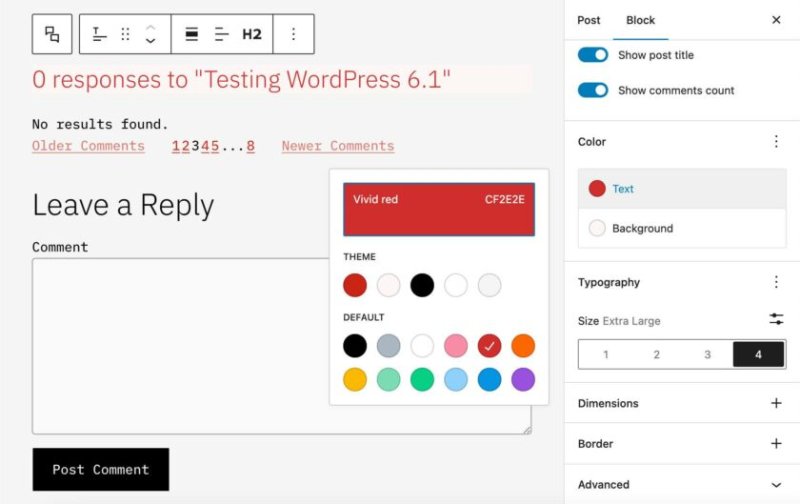 WordPress 6.1 中改进的评论块