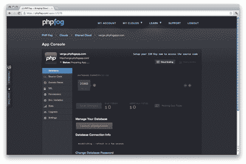 Setting up a PHP Fog account