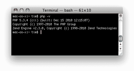 Time for action — checking your PHP version
