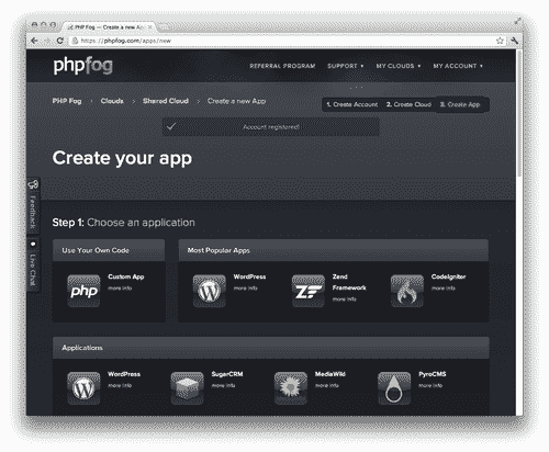 Setting up a PHP Fog account